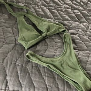 Aerie High-Leg halter swim suit bikini